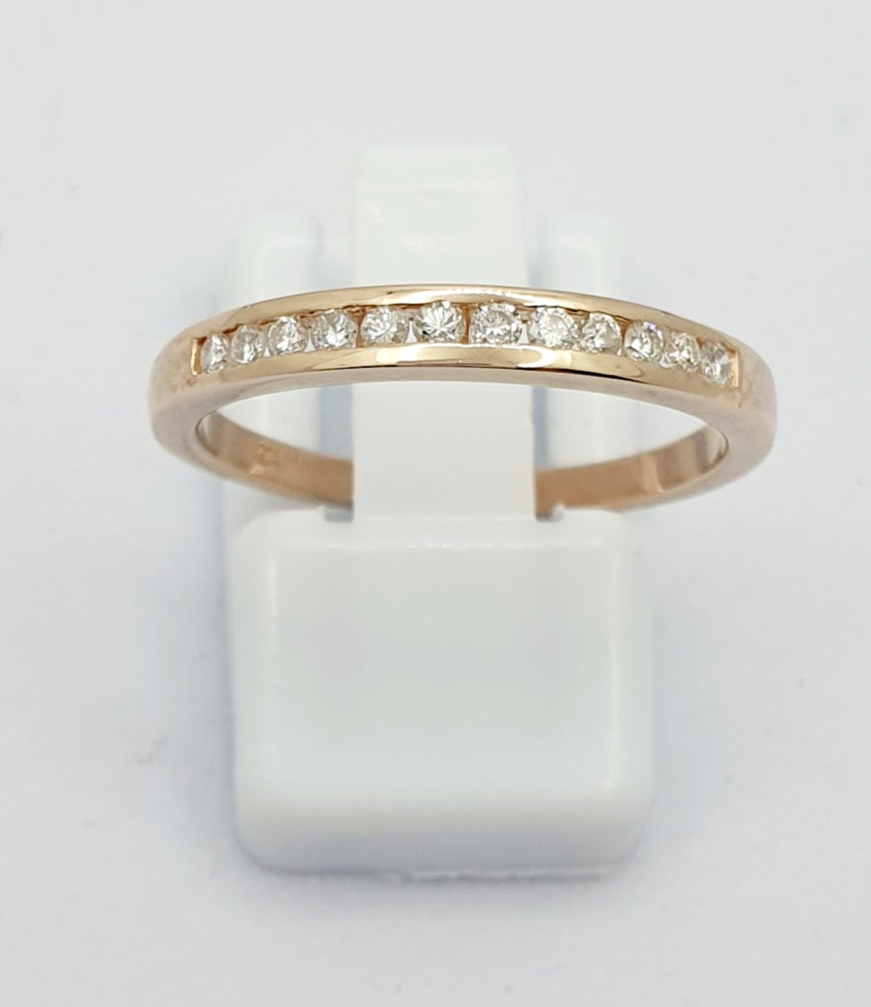 9ct Rose Gold Diamond Ring 0.21ct TDW