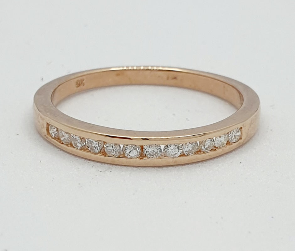 9ct Rose Gold Diamond Ring 0.21ct TDW