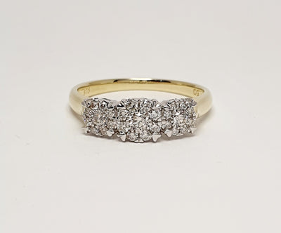 9k White & Yellow Gold Ring Set With 27 Diamonds