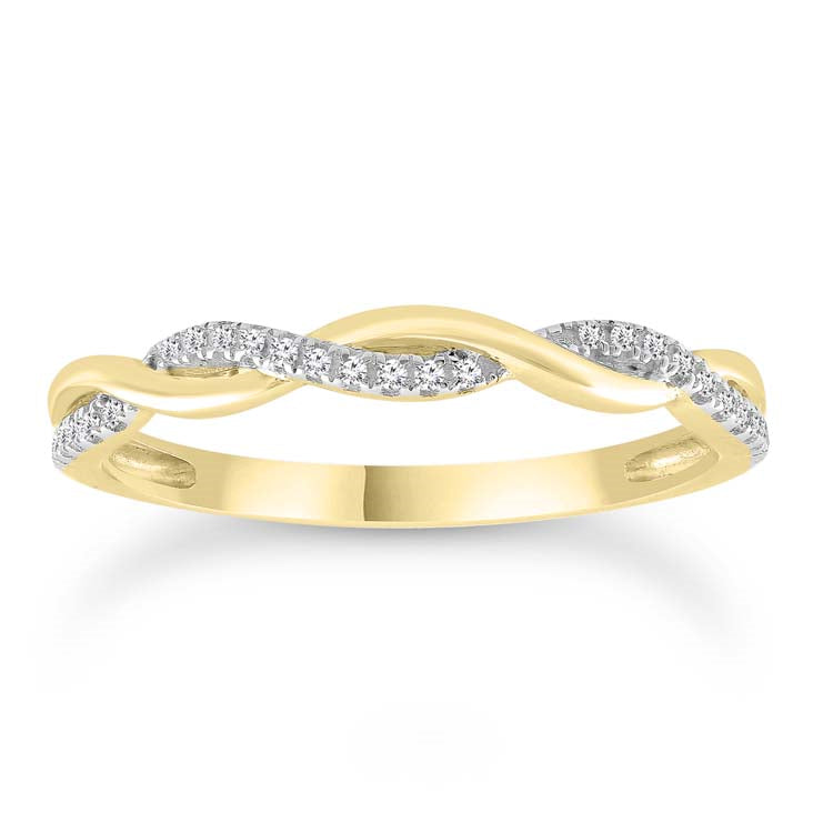 9K Ylw Gold 0.07Ct Hi I1 Diamond Ring