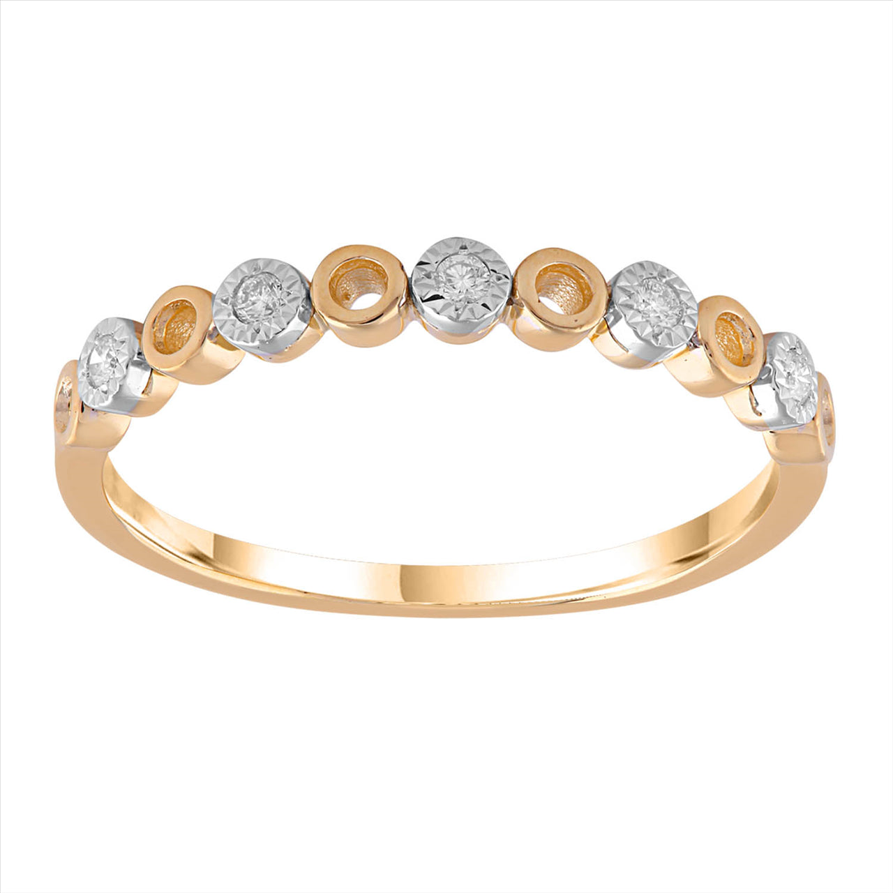 9K Ylw Gold 0.05Ct Hi I1 Diamond Ring
