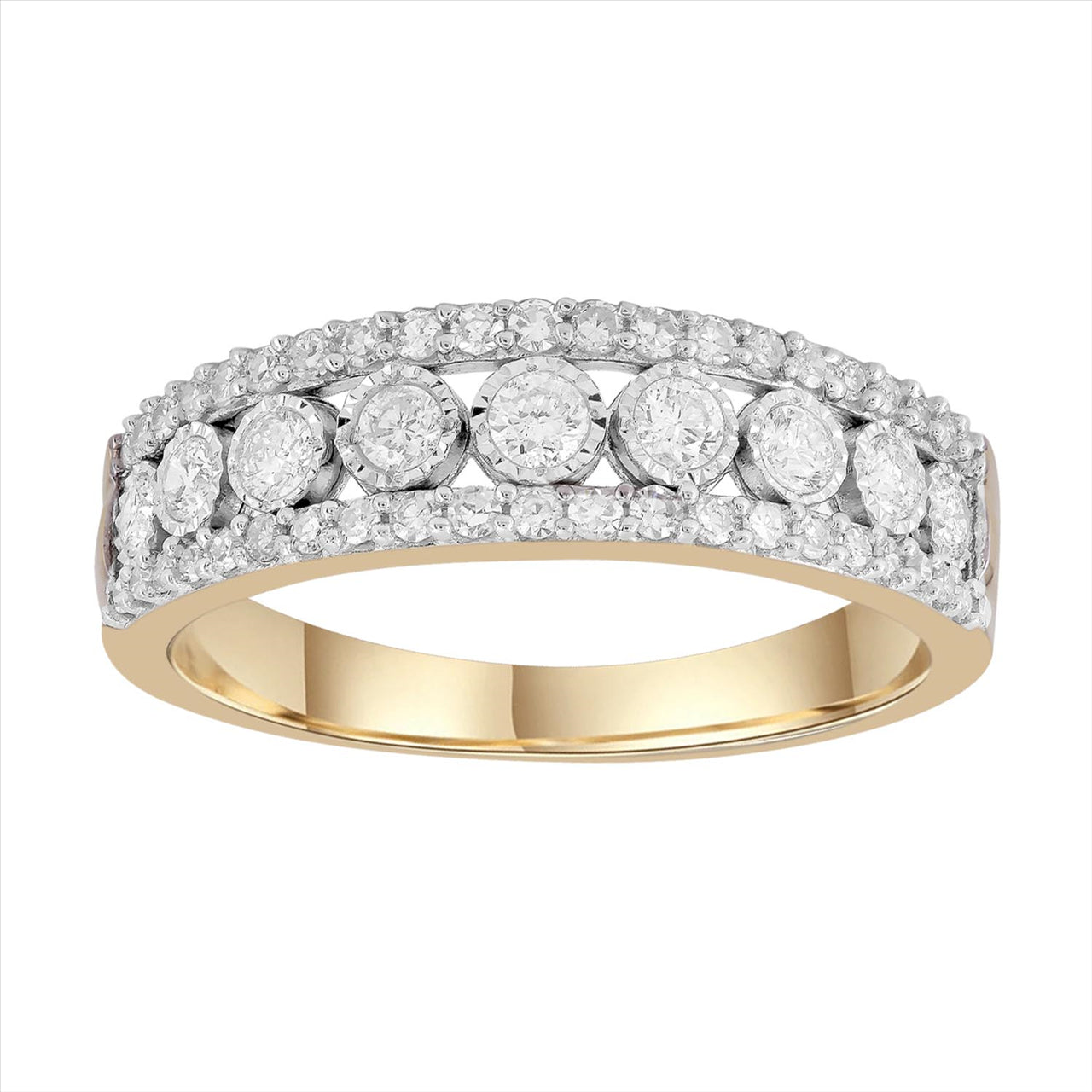 9K Ylw Gold 0.50Ct Hi I1 Diamond Ring