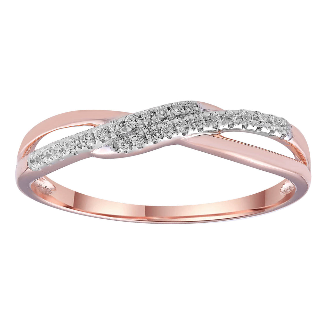 * 9K Rose Gold 0.10Ct Hi I1 Diamond Ring