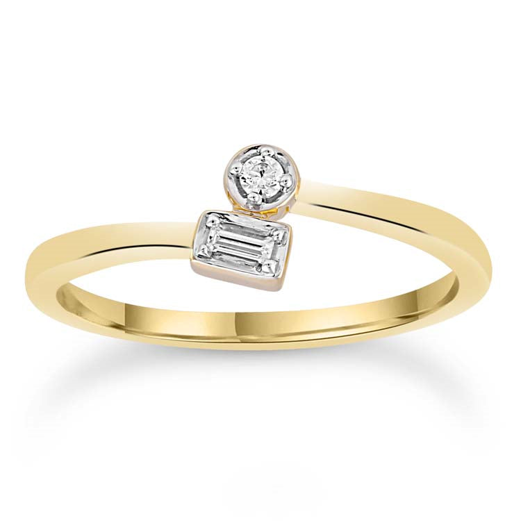 9K Ylw Gold 0.05Ct Hi I1 Diamond Ring
