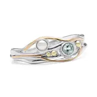 Handmade Sterling Silver Pink Tourmaline Flower design Ring size M