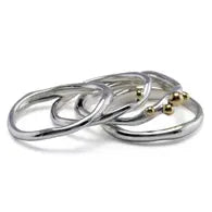 Set of 4 Stacking Handmade Sterling Silver Rings size P