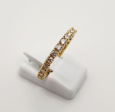 9ct Yellow Gold Ring, Set With Cz's All The Way Around The Band