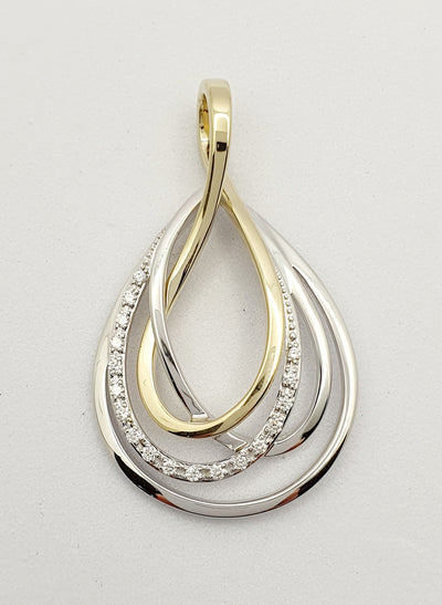 9Ct Yellow/White Gold Diamond Pendant