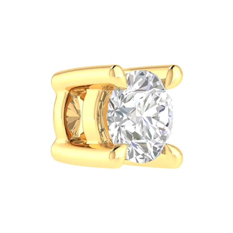 9K Yellow Gold Round 0.25Ct Hi I1 Diamond Necklace & Chain 40-50Cm