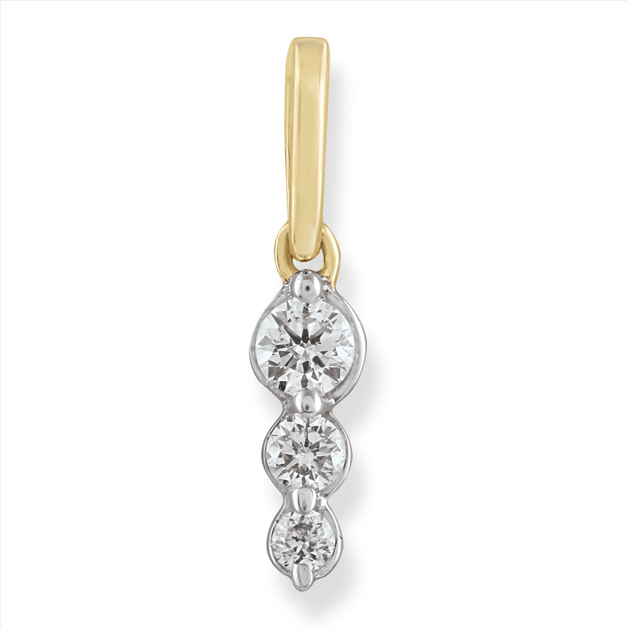 9K Ylw Gold 0.12Ct Hi I1 Diamond Pendant