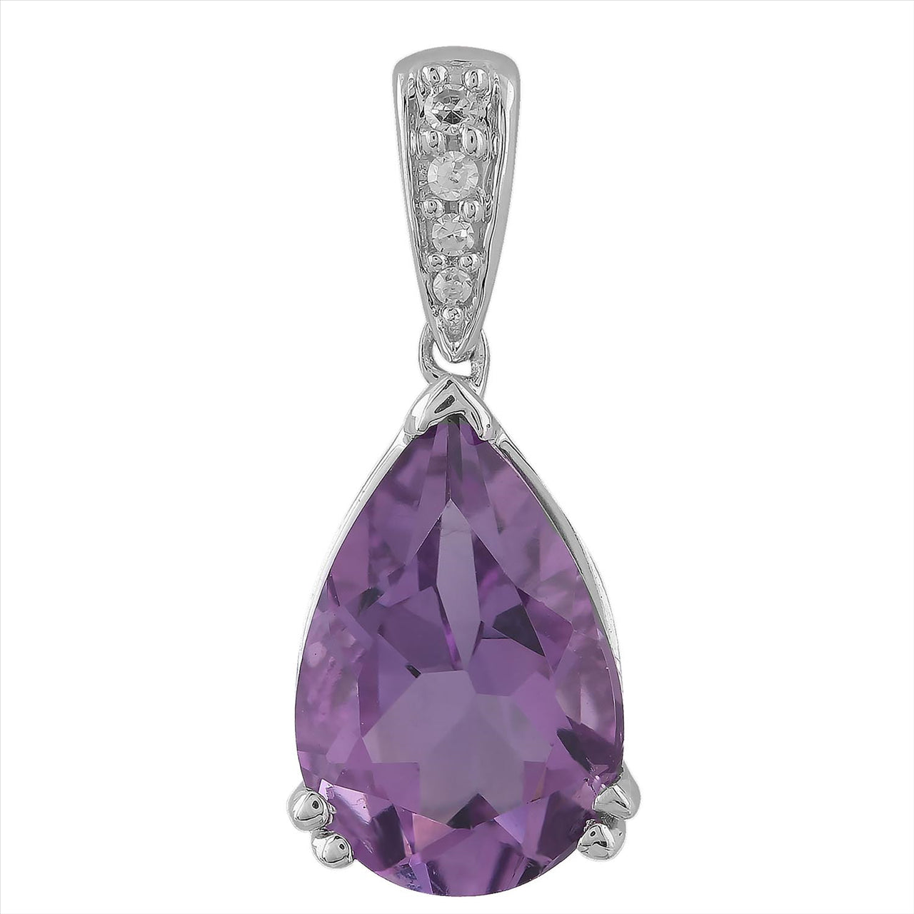 9K Wht Gld 0.02Ct Hi I1 Dia Amethyst Pt