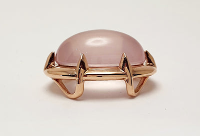 Mark McAskill Designed, 9ct Rose Gold, Cabochon Cut Rose Quartz Pendant