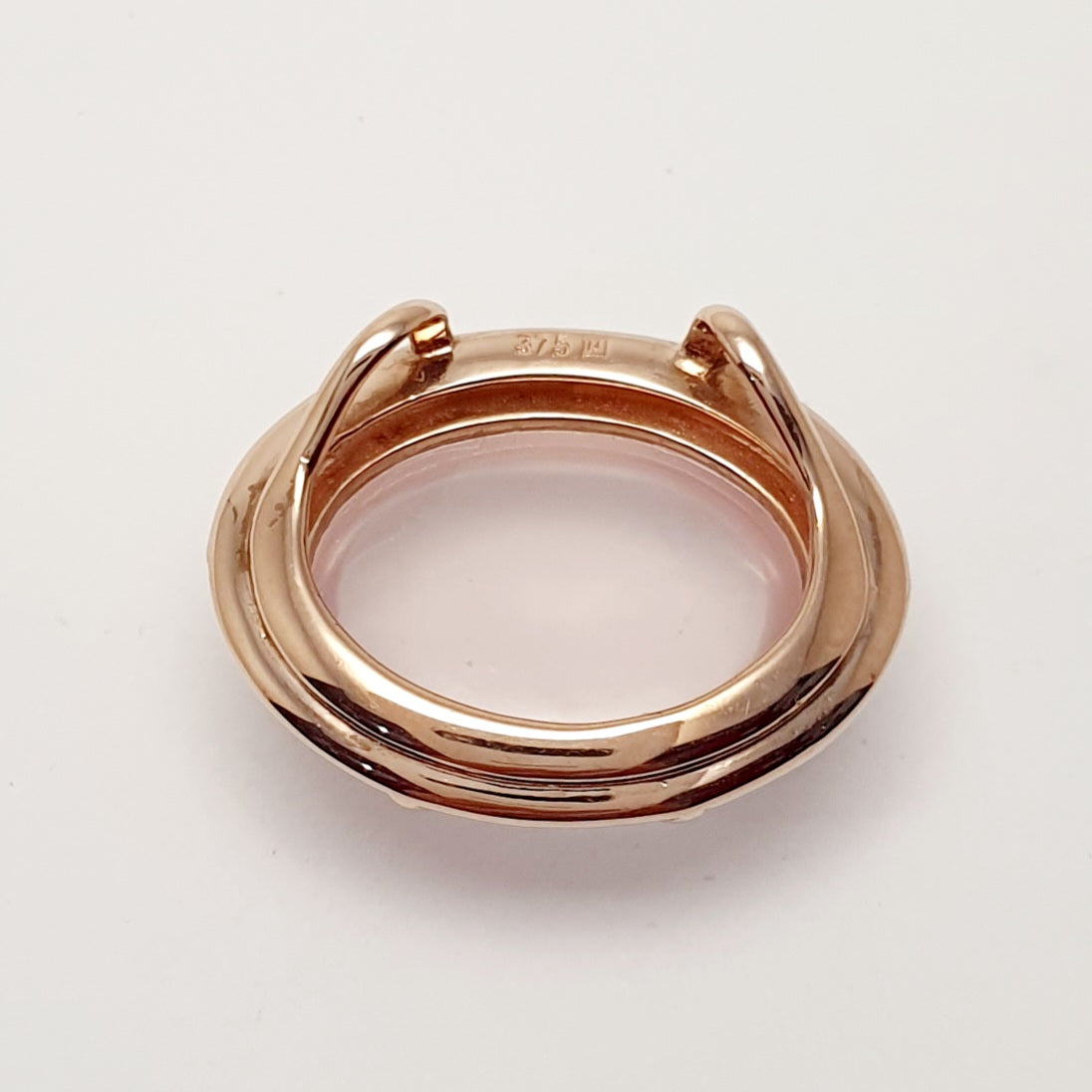 Mark McAskill Designed, 9ct Rose Gold, Cabochon Cut Rose Quartz Pendant