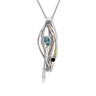 Handmade Sterling Silver with Iolite & Blue Topaz Pendant