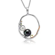 Handmade Sterling Silver Pearl DuoPendant