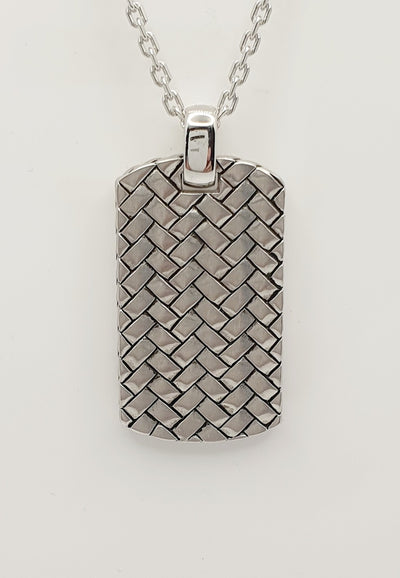 Cudsworth Woven Style, Sterling Silver Pendant on 55cm S/S Chain