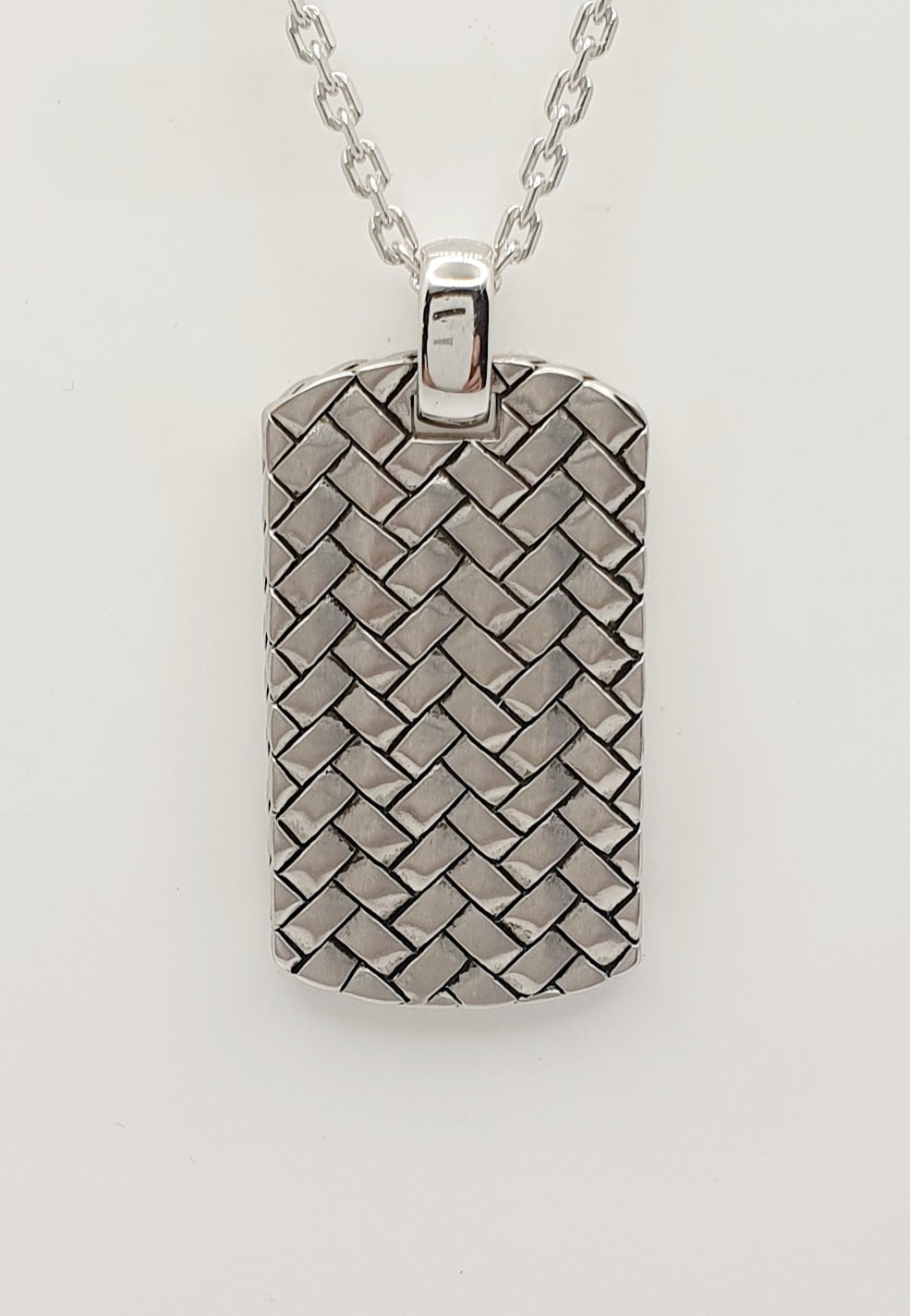 Cudsworth Woven Style, Sterling Silver Pendant on 55cm S/S Chain