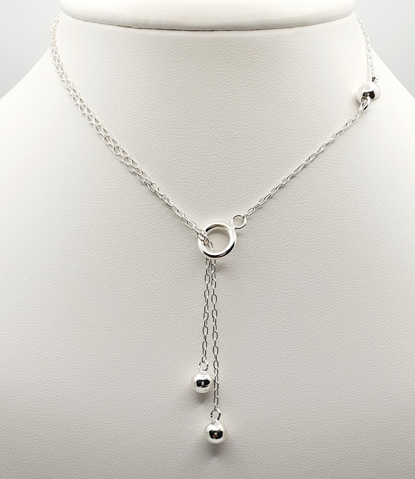 Sterling Silver, Lariat Necklace 70cm