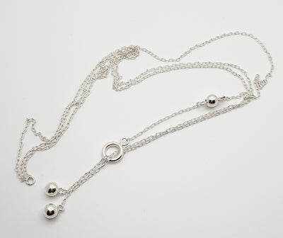Sterling Silver, Lariat Necklace 70cm