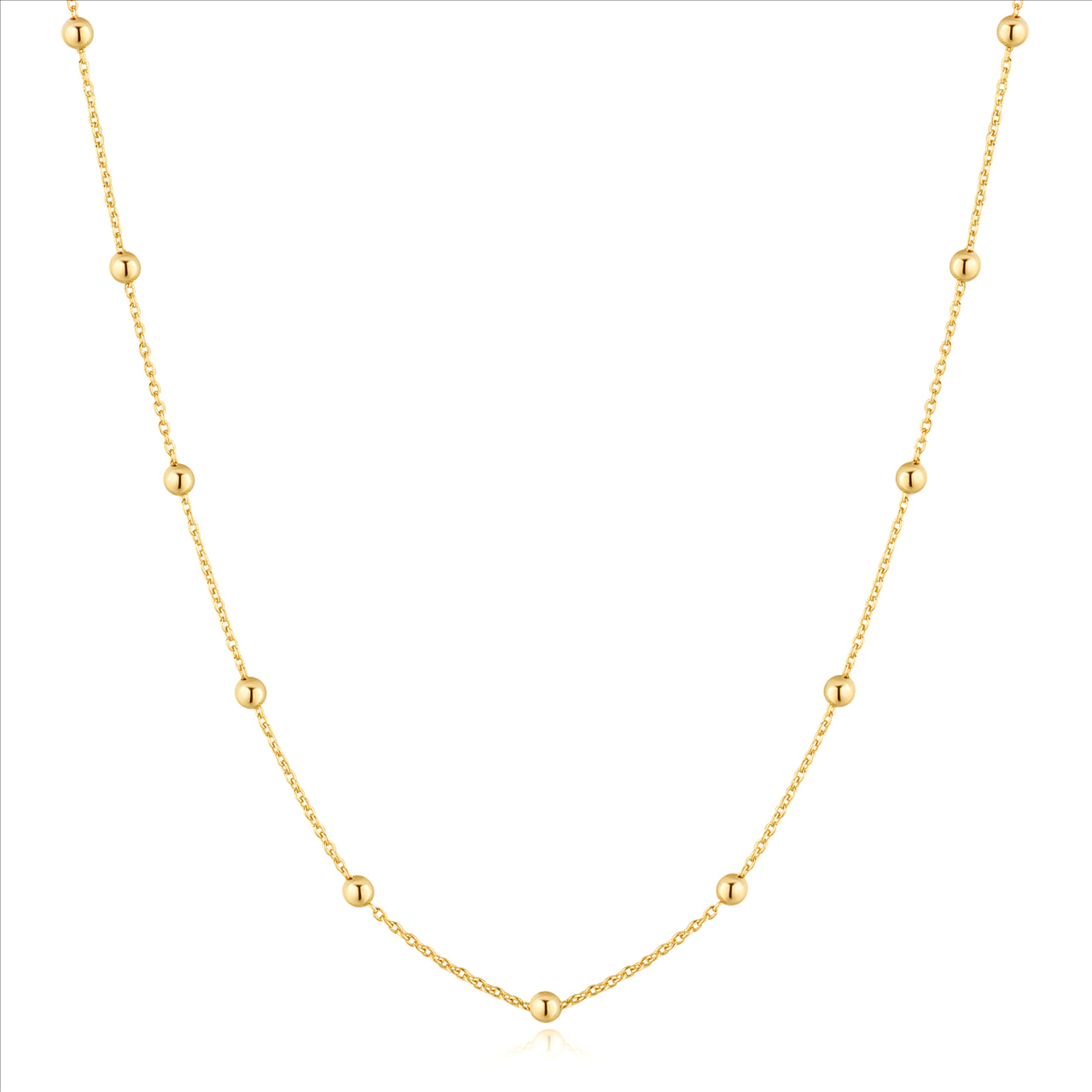 Ania Haie Pop Sterling Silver/Gold Plated Beaded Chain Necklace 40+5Cm