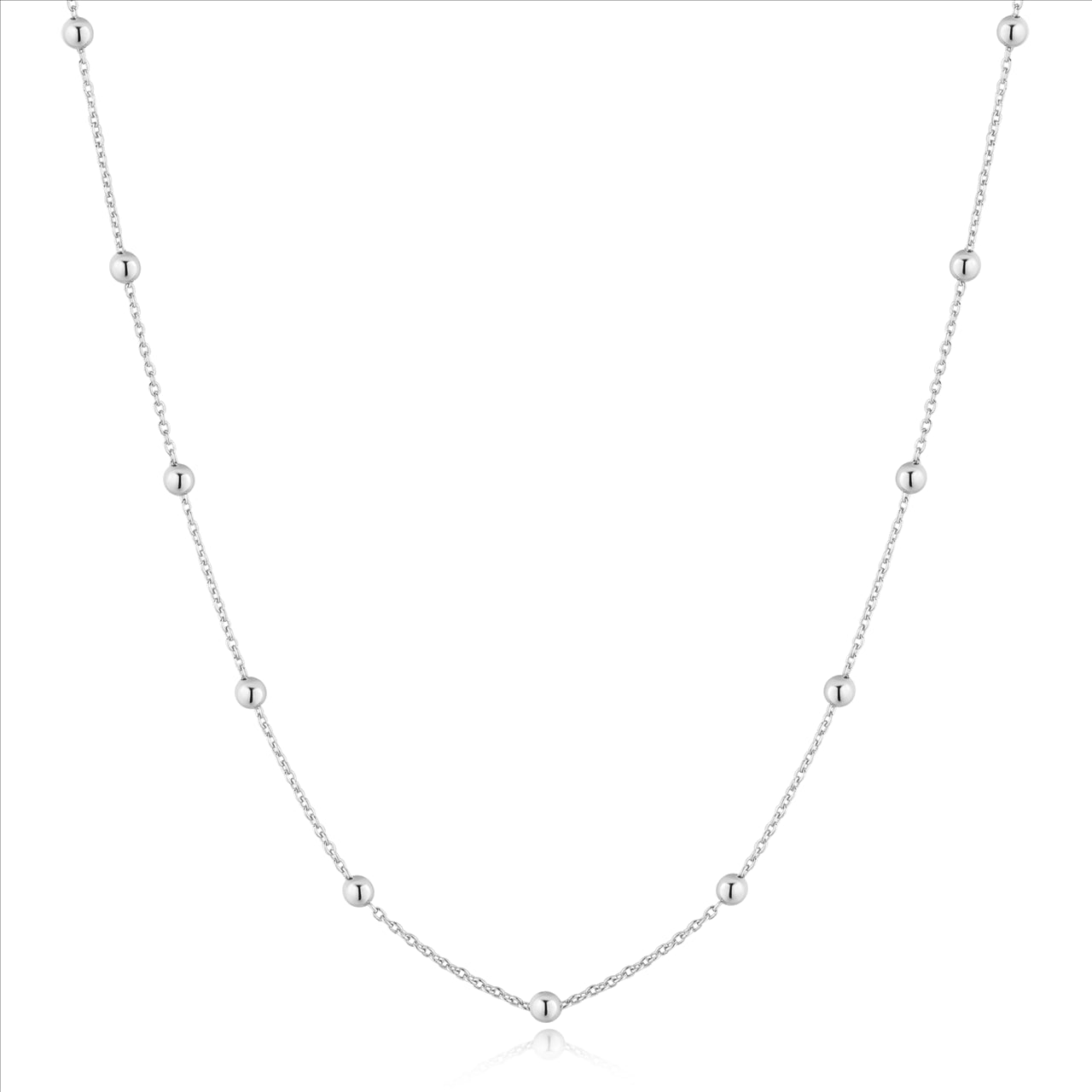 Ania Haie Pop Sterling Silver Beaded Chain Necklace 40+5Cm