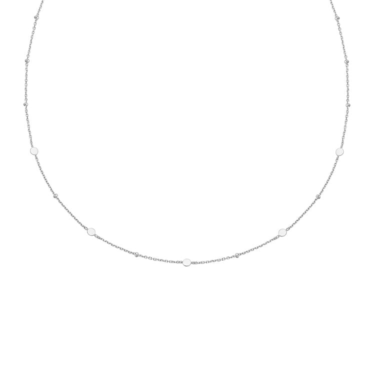 Ania Haie Voyager Silver Disc Station Necklace 40.5+5Cm