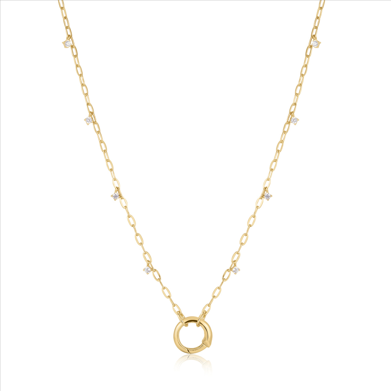 Ania Haie Pop Sterling Gold Plated Cz Charm Connect Necklace 40+5Cm
