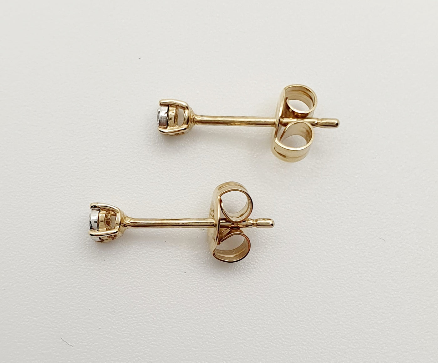 9ct Gold Small Diamond Stud Earrings, 0.015ct TDW