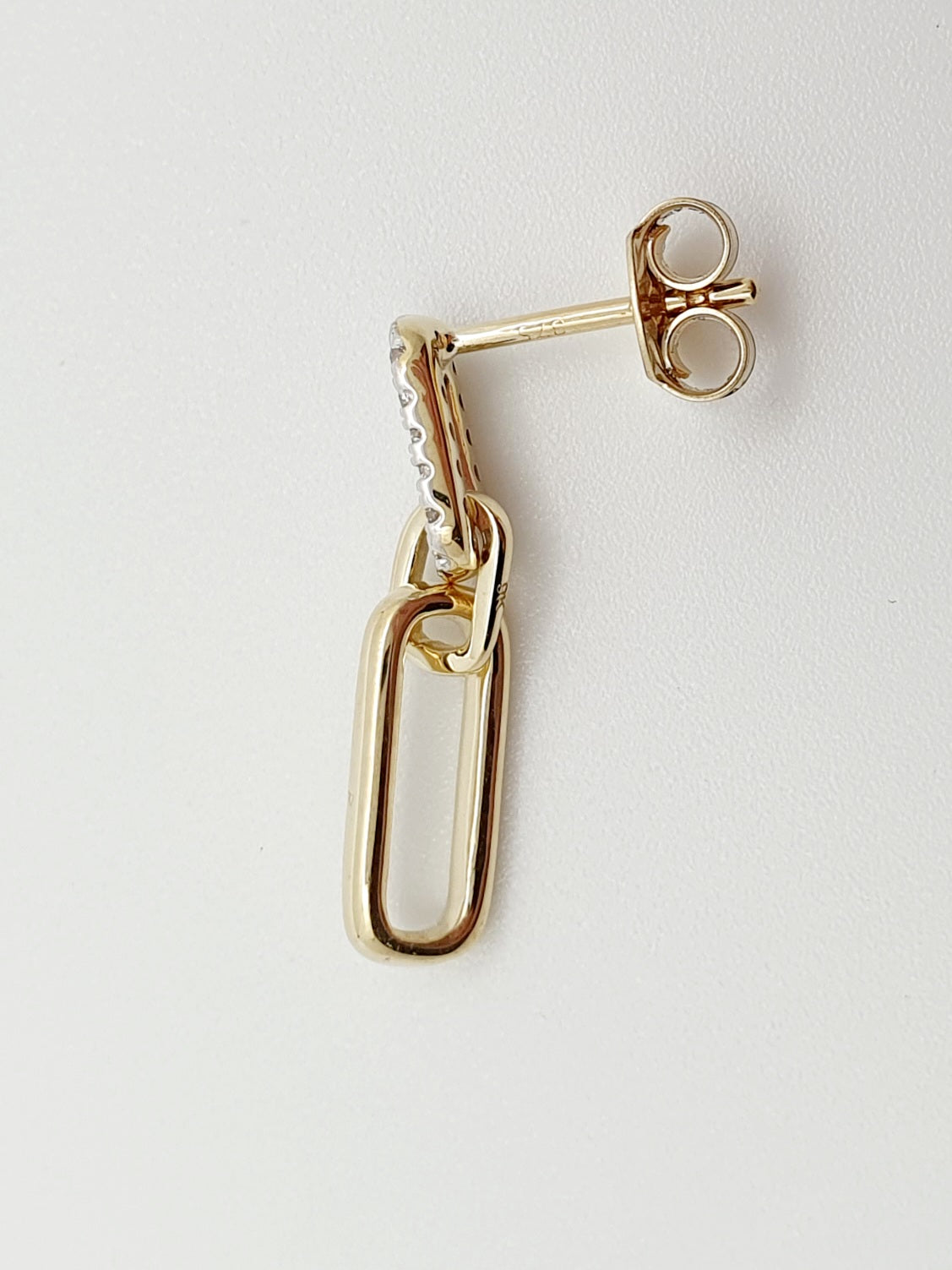 9ct Yellow Gold Diamond Set Drop, Stud Earrings 0.10ct HI I1
