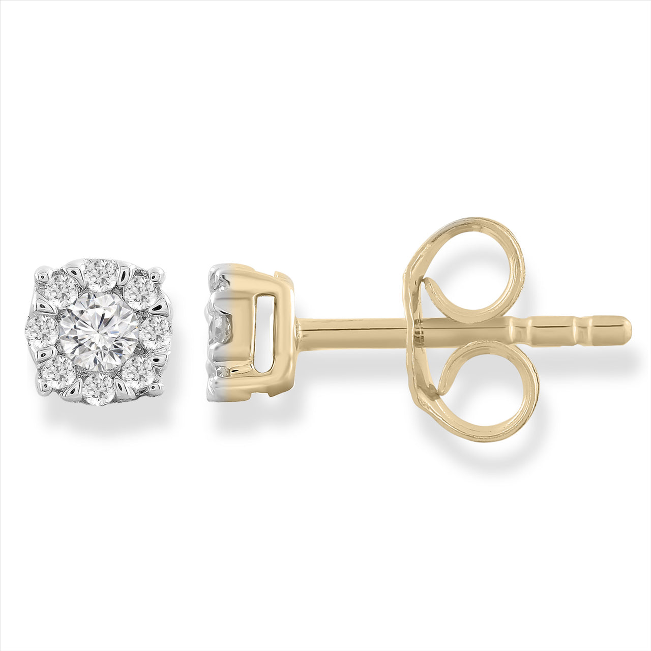 9K Ylw Gold 0.15Ct Hi I1 Diamond Studs