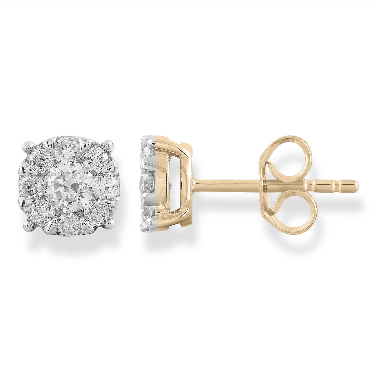9K Ylw Gold 0.50Ct Hi I1 Diamond Studs