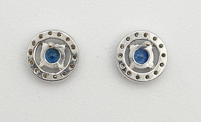 Mark McAskill Designed, 9ct White Gold, Sapphire And Diamond Stud Earrings.