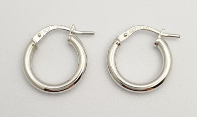 9Ct White Gold Silver Filled Hoop Earring