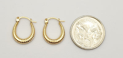 9K Yellow Gold Creole Hoop Earrings