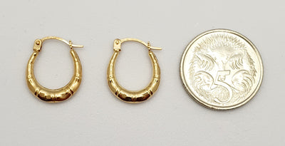 9K Yellow Gold Creole Hoop Earrings