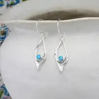 Handmade Sterling silver Blue Opalite Earrings