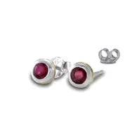 Handmade Sterling Silver with 14k gold filled detail Ruby Earrings