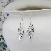 Handmade Sterling Silver Blue Topaz & Iolite Earrings