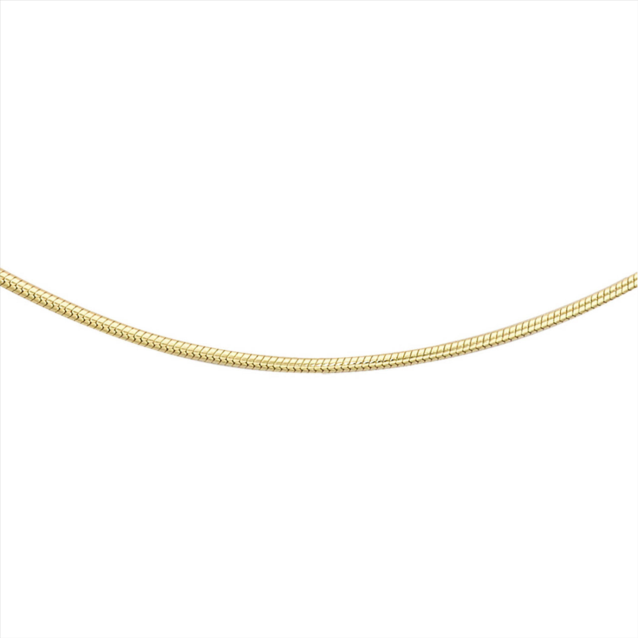 9ct Yellow Gold, Solid Mini Snake Chain 45cm