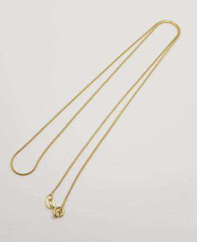 9ct Yellow Gold, Solid Mini Snake Chain 45cm