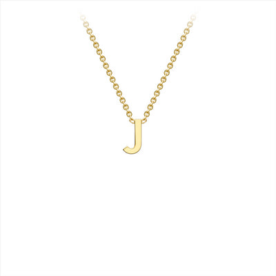 9ct Yellow Gold Initial 'J' Necklace 38cm + 5cm Adjustment