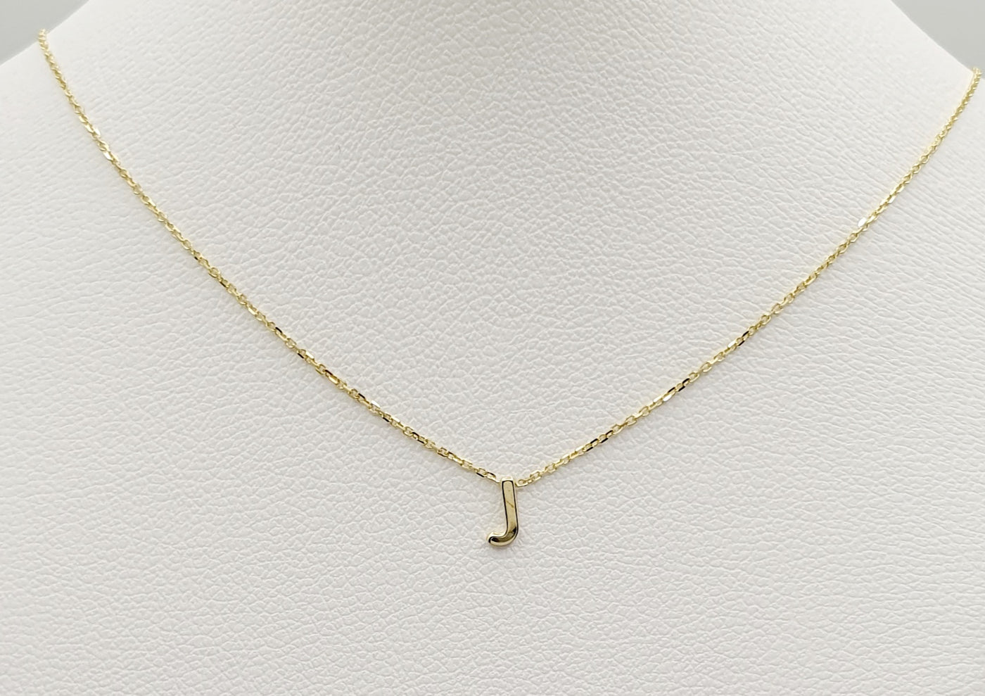 9ct Yellow Gold Initial 'J' Necklace 38cm + 5cm Adjustment