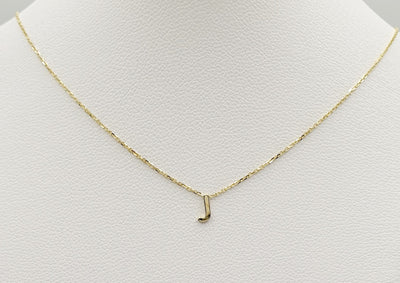 9ct Yellow Gold Initial 'J' Necklace 38cm + 5cm Adjustment