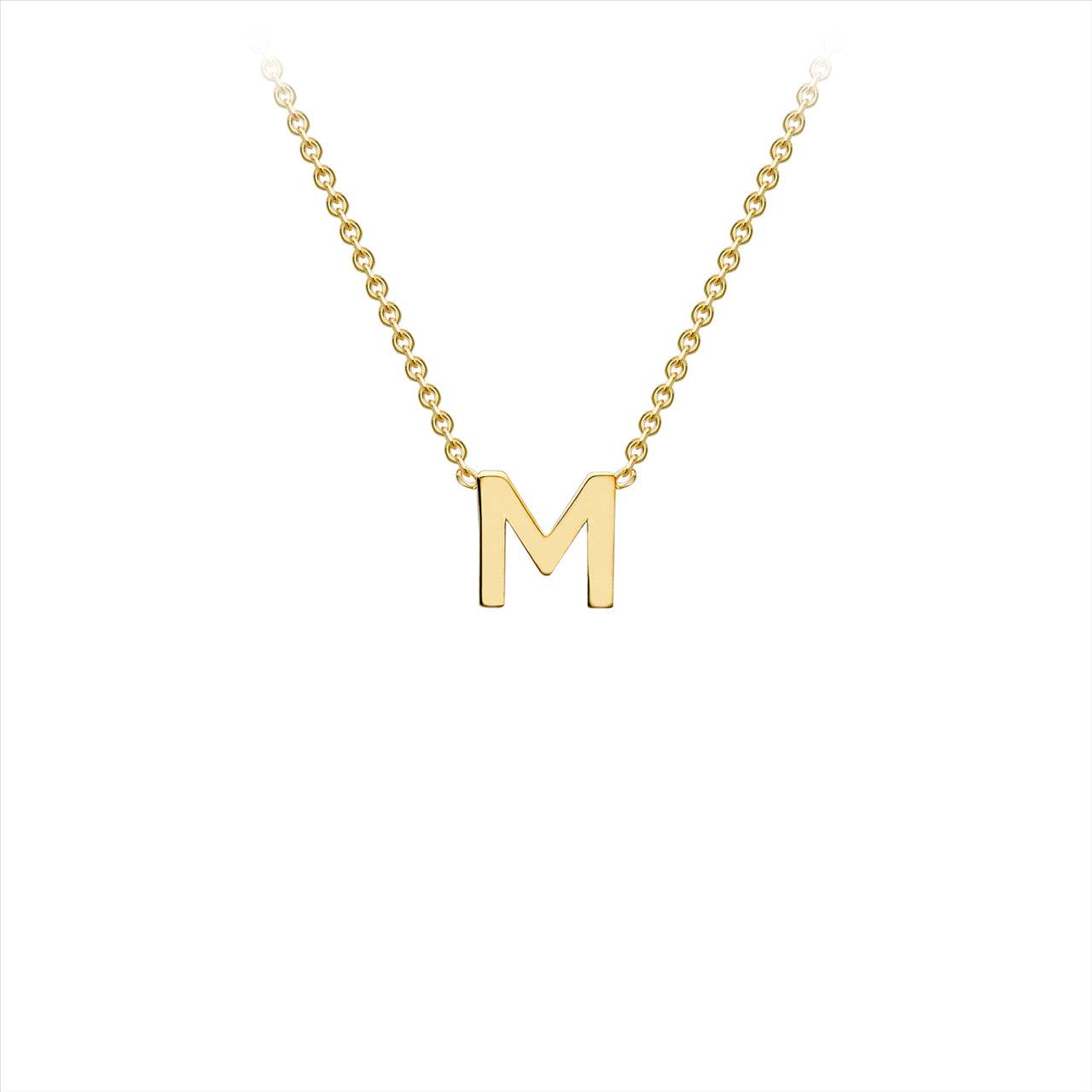 9K Yellow Gold Initial 'M' Necklace With 38+5Cm Chain Extention