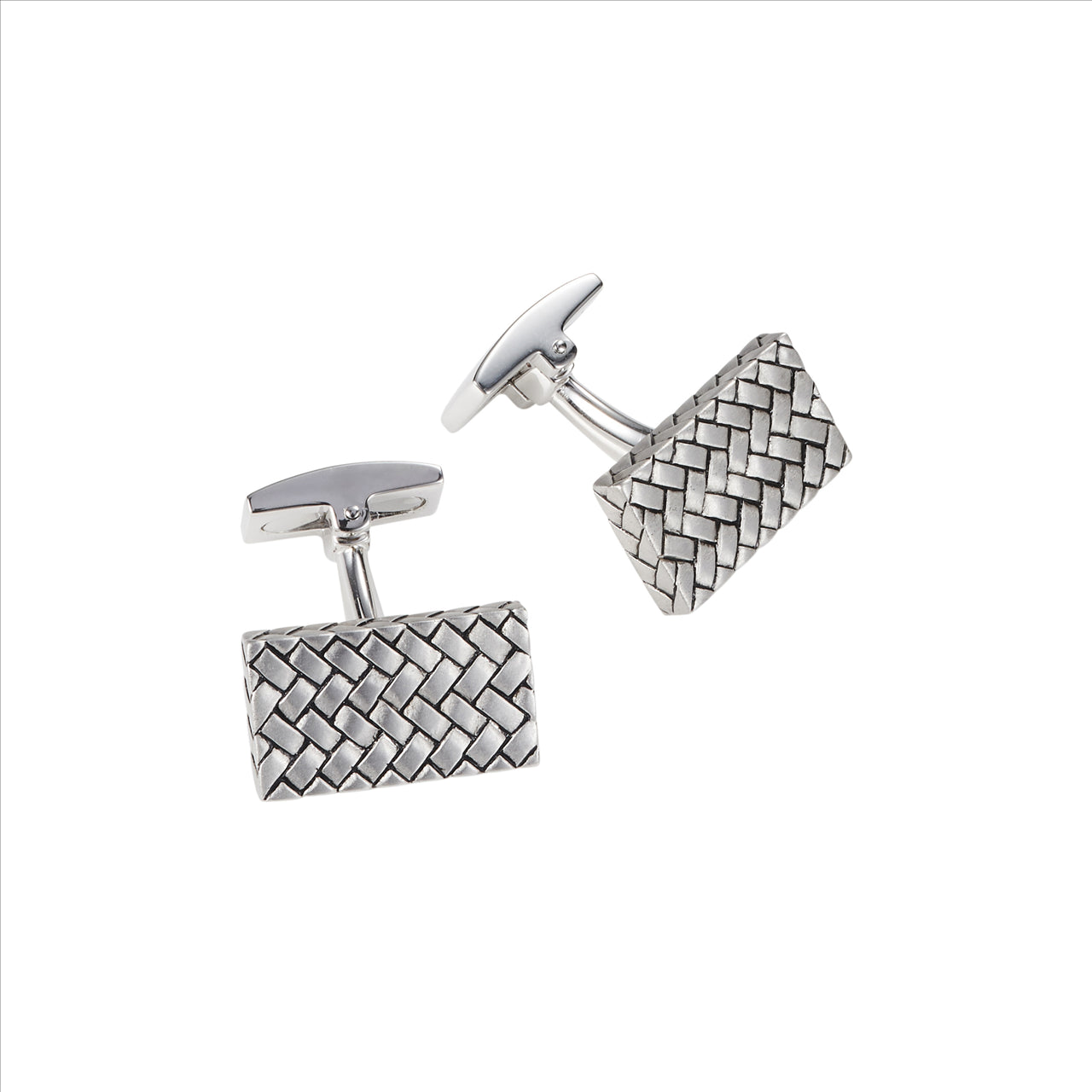 Cudworth Sterling Silver Weave Pattern Men's Cufflinks