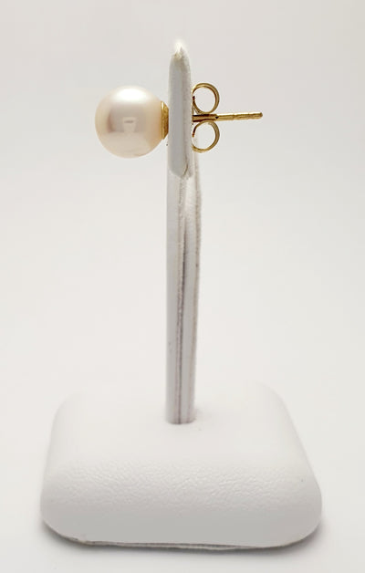 9ct Yellow Gold Freshwater Pearl Stud Earrings 7.5 - 8mm
