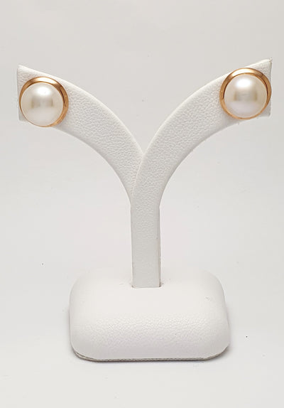 9ct Rose Gold Freshwater Pearl Stud Earrings 9mm