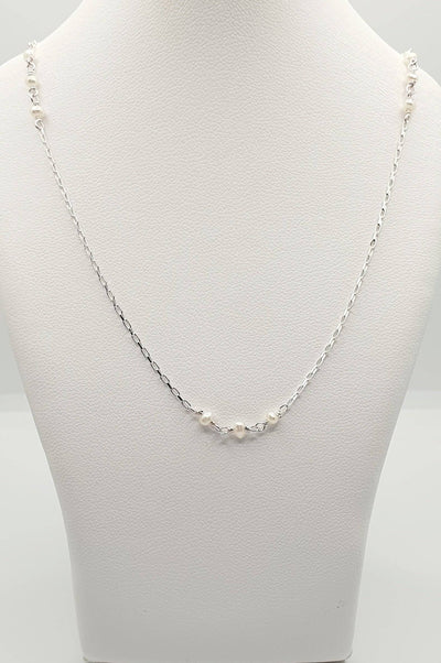 Sterling Silver Fresh Water Pearl Necklace 38cm With 5cm Extension