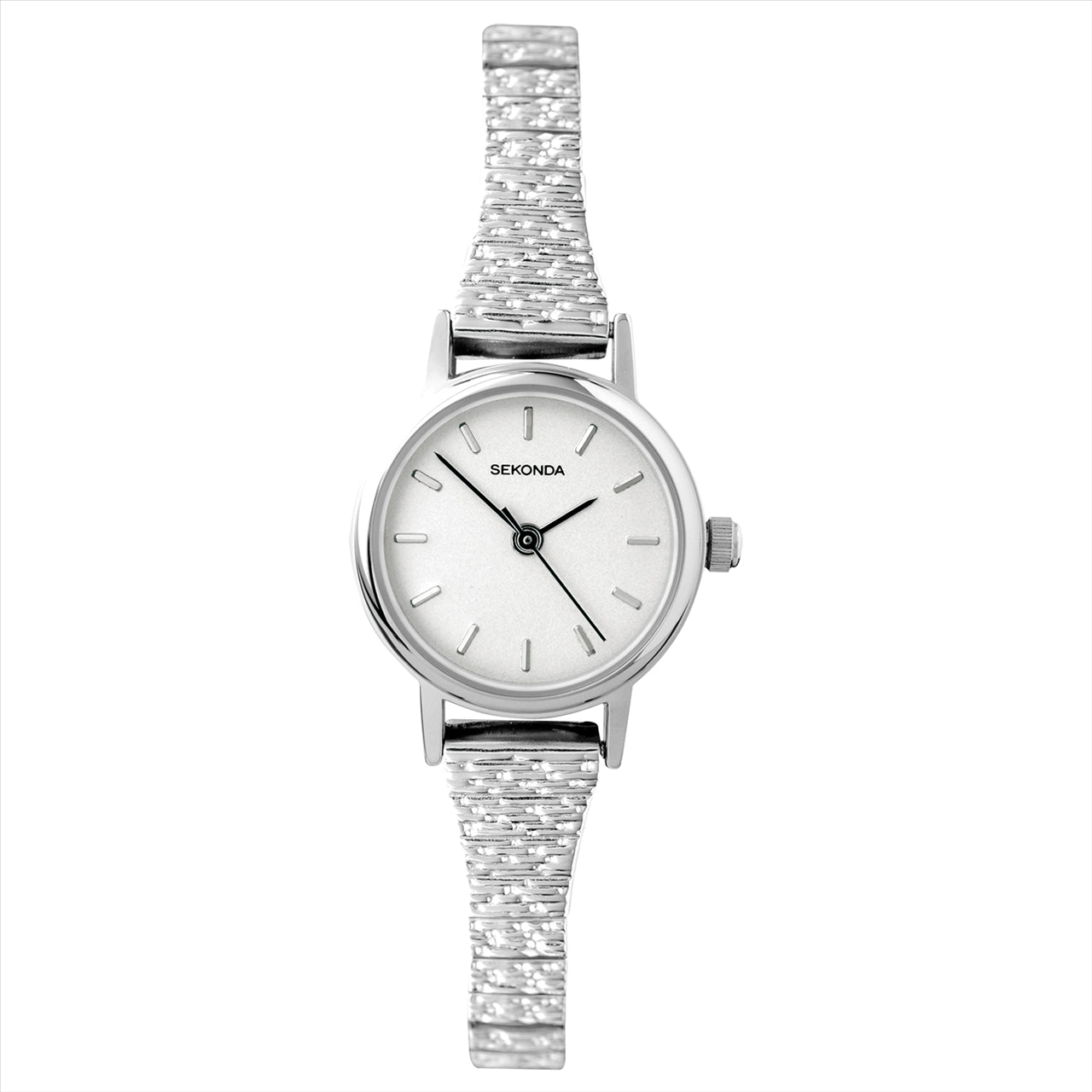 Steel Colour Expander White Dial ladies Watch