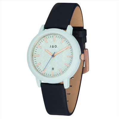 Jag 'Bronte' Pale Aqua Case and Dial, Navy Blue Band J2627